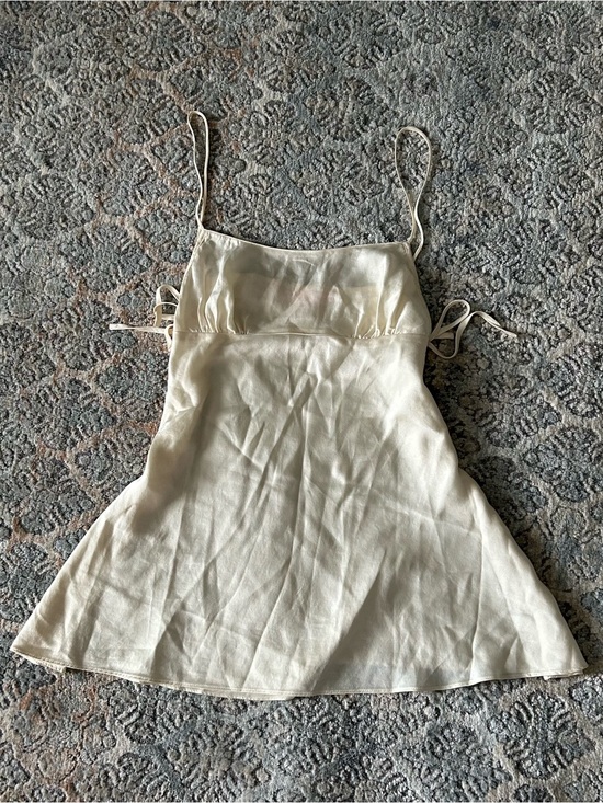 Victoria's Secret Dresses & Skirts - Victoria's Secret Cream SILK Slip Dress with Pink Label